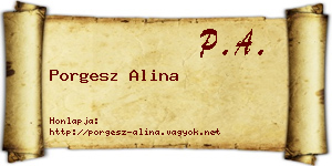 Porgesz Alina névjegykártya